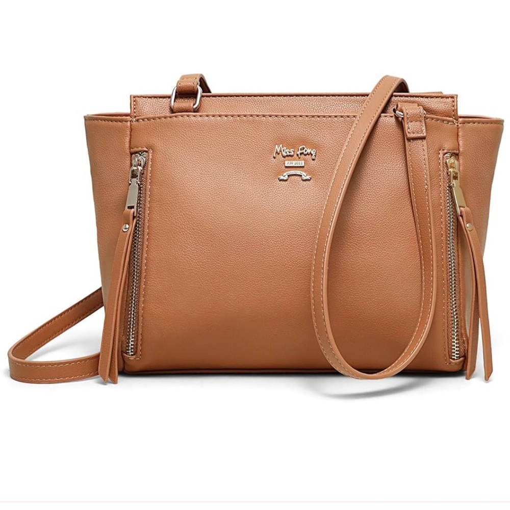 NWOT Miss Fong Mini Diaper Bag, Crossbody Diaper Clutch cognac